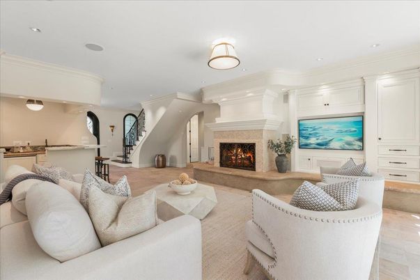Fireplace, Interior, Living room, Recessed Lighting