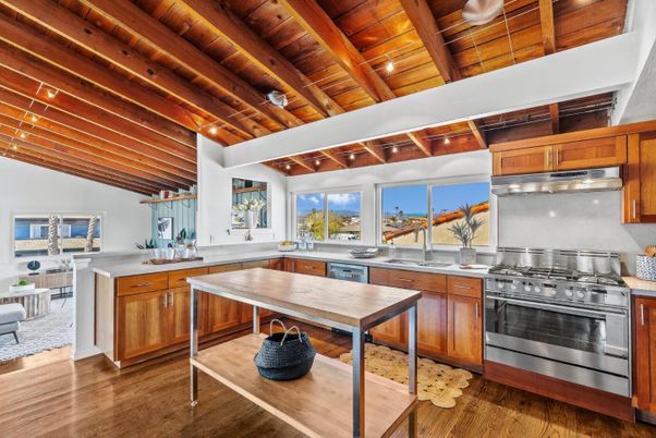 Interior, Kitchen, Stainless Steel Appliances, Wooden Beams, Wooden Ceilings, Wood Texture Flooring