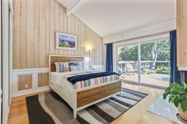 Bedroom, Interior, Wood Texture Flooring, Wooden Walls