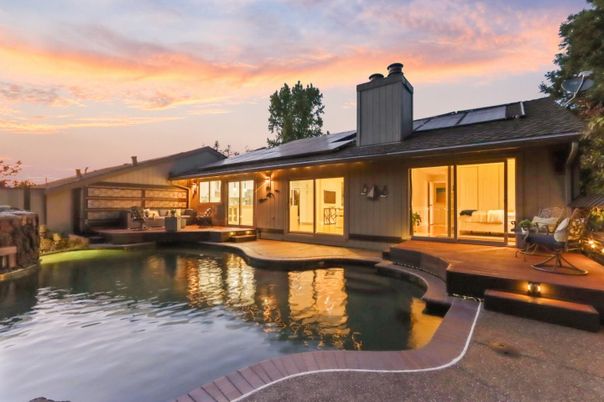 Exterior, Pool, Solar Panels