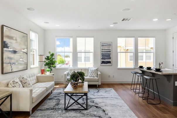 Interior, Living room, Recessed Lighting, Water, Wood Texture Flooring