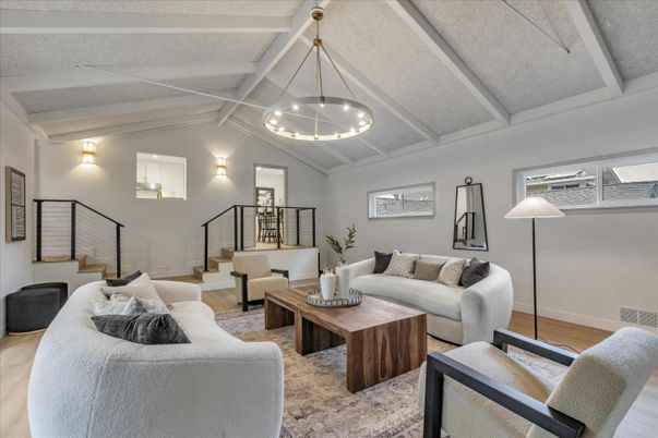 Interior, Living room, Pendant Lights, Wood Texture Flooring