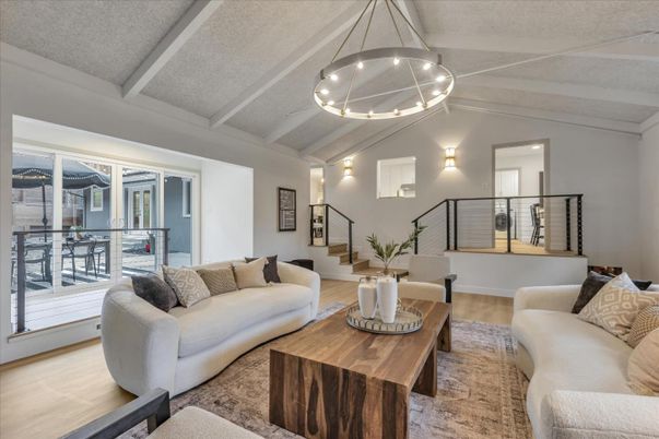 Interior, Living room, Pendant Lights, Wood Texture Flooring