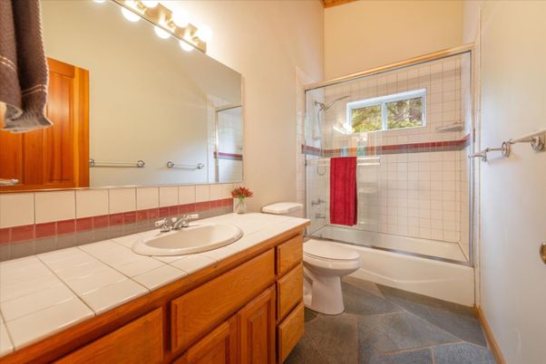 Bathroom, Glass Shower, Interior, Tile Countertops