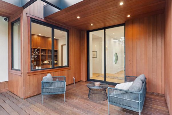 Interior, Recessed Lighting, Wooden Ceilings, Wood Texture Flooring, Wooden Walls