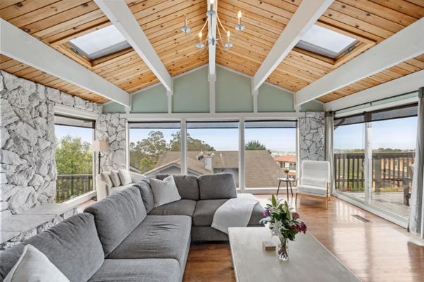 Interior, Living room, Stone Walls, Sun Room, Wooden Ceilings, Wood Texture Flooring