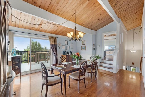 Chandelier, Dining room, Interior, Pendant Lights, Wooden Ceilings, Wood Texture Flooring