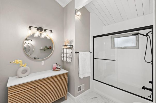 Bathroom, Glass Shower, Interior, Marble