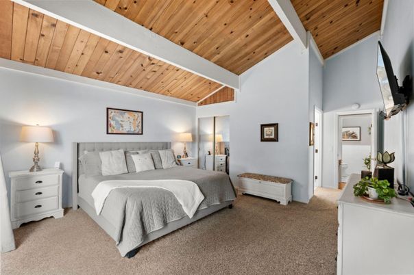 Bedroom, Interior, Wooden Beams, Wooden Ceilings