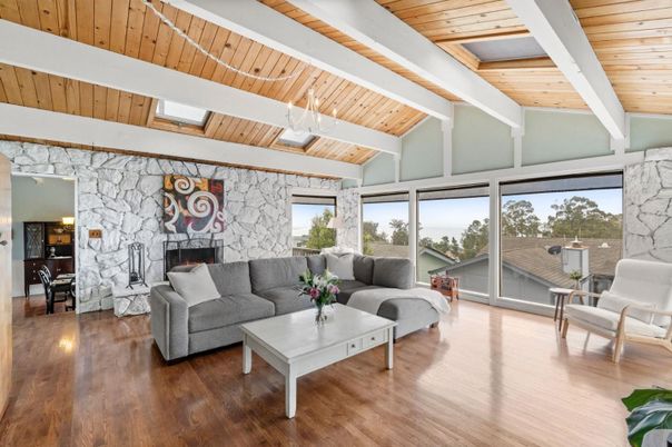 Fireplace, Interior, Living room, Stone Walls, Wooden Beams, Wooden Ceilings, Wood Texture Flooring