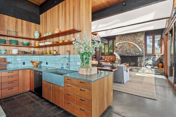 Fireplace, Interior, Kitchen, Living room, Stone Walls, Wooden Beams, Wooden Ceilings