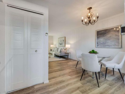 Chandelier, Dining room, Interior, Wood Texture Flooring