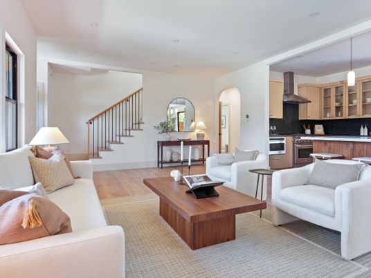Interior, Kitchen, Living room, Pendant Lights, Recessed Lighting, Stainless Steel Appliances, Wood Texture Flooring
