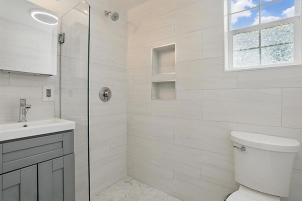 Bathroom, Glass Shower, Interior, Marble