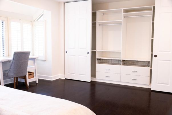 Home Office, Interior, Walk-in Closets, Wood Texture Flooring