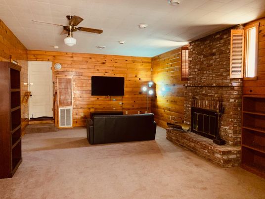 Fireplace, Interior, Stone Walls, Wooden Walls