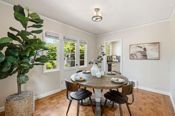 Dining room, Interior, Wood Texture Flooring