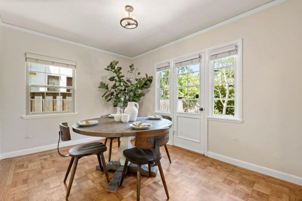 Dining room, Interior, Wood Texture Flooring