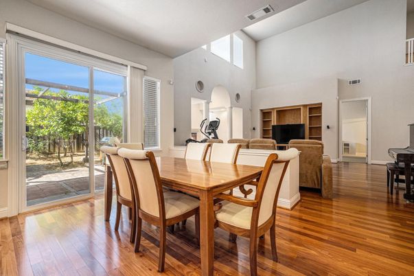 Dining room, Interior, Wood Texture Flooring