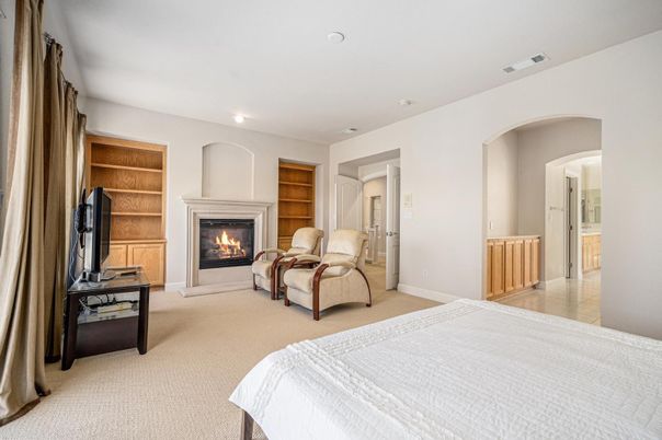 Bedroom, Fireplace, Interior, Recessed Lighting