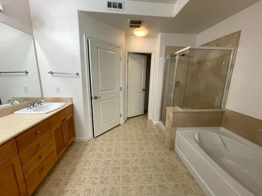Bathroom, Dual Sink Vanities, Glass Shower, Interior