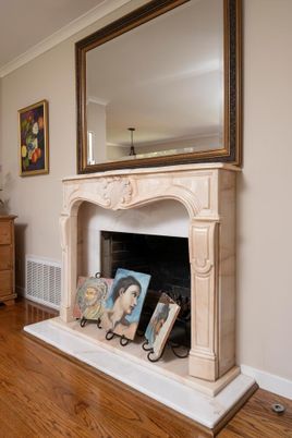 Fireplace, Interior, Wood Texture Flooring