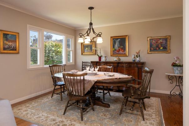 Chandelier, Dining room, Interior, Pendant Lights, Wood Texture Flooring