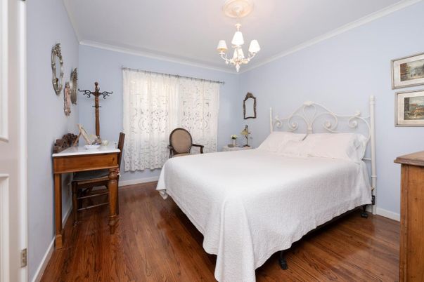 Bedroom, Chandelier, Interior, Wood Texture Flooring