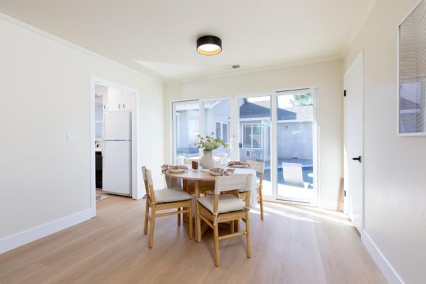 Dining room, Interior, Wood Texture Flooring