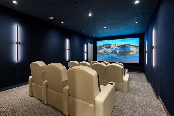 Home Theatre Room, Interior, Projection Screen, Recessed Lighting, Theatre Room