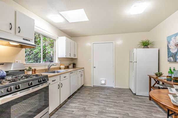 Interior, Kitchen, Wood Texture Flooring
