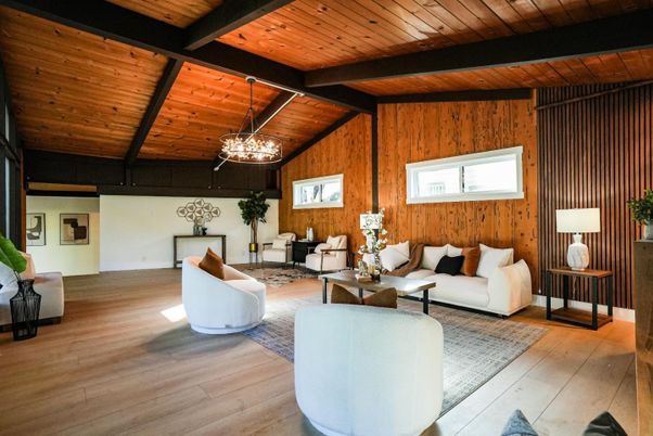 Chandelier, Interior, Living room, Pendant Lights, Wooden Beams, Wooden Ceilings, Wood Texture Flooring, Wooden Walls