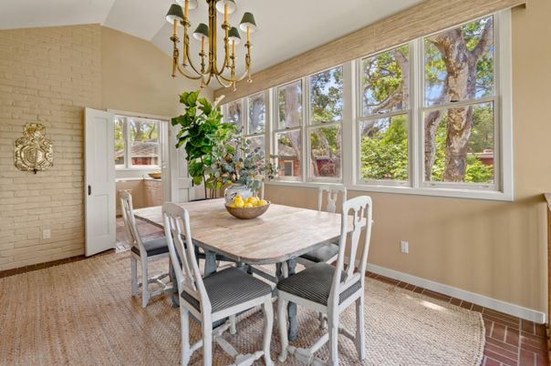 Chandelier, Dining room, Interior, Stone Walls