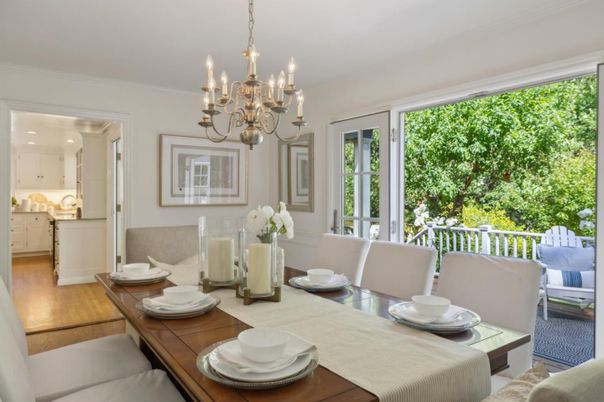 Chandelier, Dining room, Interior, Wood Texture Flooring