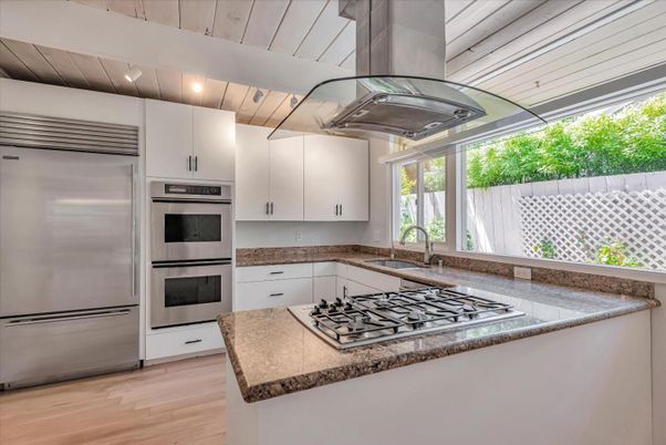 Interior, Kitchen, Stainless Steel Appliances, Wood Texture Flooring