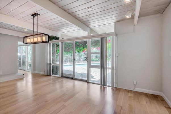 Empty room, Interior, Pendant Lights, Wooden Ceilings, Wood Texture Flooring