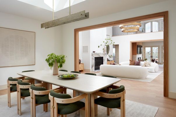 Chandelier, Dining room, Fireplace, Interior, Living room, Wood Texture Flooring
