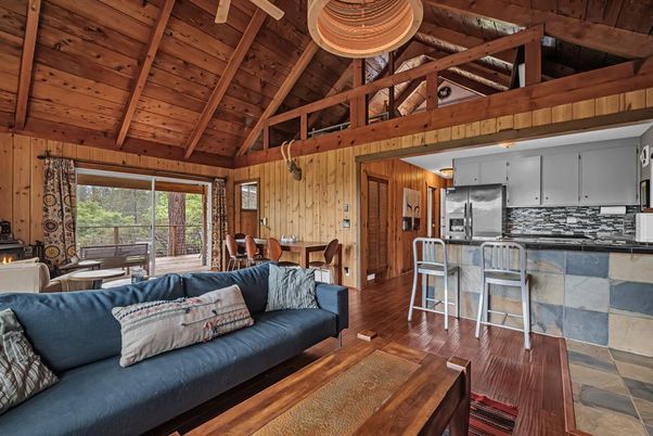 Dining room, Interior, Kitchen, Living room, Stainless Steel Appliances, Wooden Beams, Wooden Ceilings, Wood Texture Flooring, Wooden Walls
