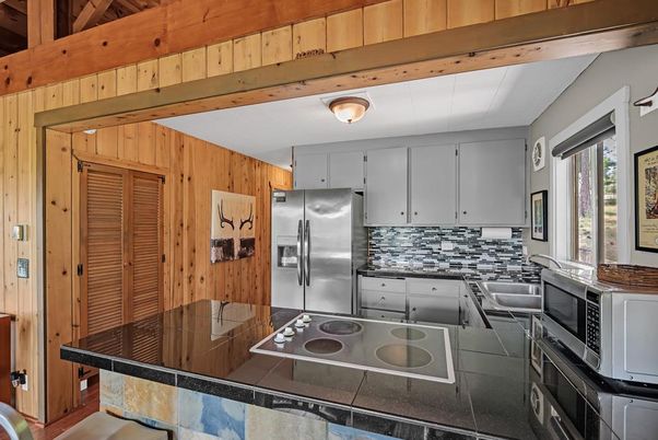 Interior, Kitchen, Stainless Steel Appliances, Wooden Beams, Wooden Walls