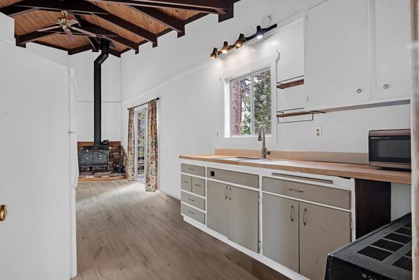 Fireplace, Interior, Kitchen, Wooden Beams, Wooden Ceilings, Wood Texture Flooring