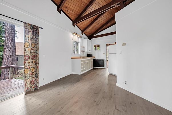 Empty room, Interior, Kitchen, Wooden Beams, Wooden Ceilings, Wood Texture Flooring