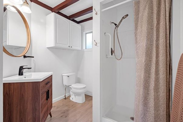 Bathroom, Interior, Wooden Beams, Wood Texture Flooring