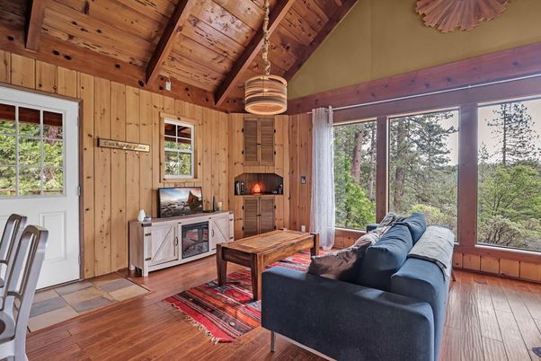 Interior, Living room, Pendant Lights, Wooden Beams, Wooden Ceilings, Wood Texture Flooring, Wooden Walls