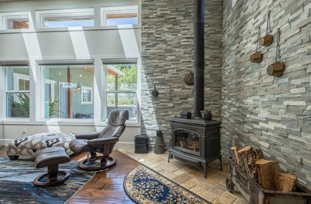 Fireplace, Interior, Stone Walls