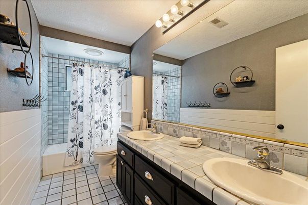Bathroom, Dual Sink Vanities, Interior, Tile Countertops