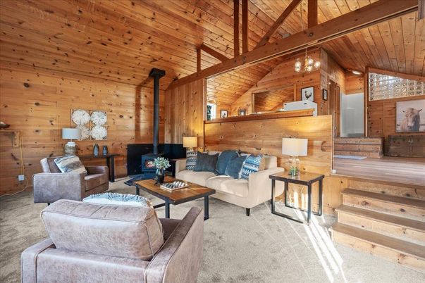 Interior, Living room, Pendant Lights, Wooden Beams, Wooden Ceilings, Wooden Walls