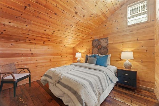Bedroom, Interior, Wooden Ceilings, Wood Texture Flooring, Wooden Walls