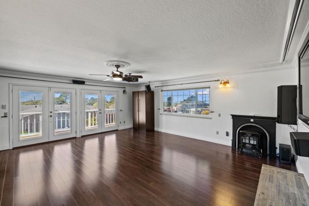 Empty room, Fireplace, Interior, Wood Texture Flooring