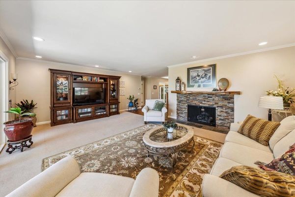 Fireplace, Interior, Living room, Recessed Lighting