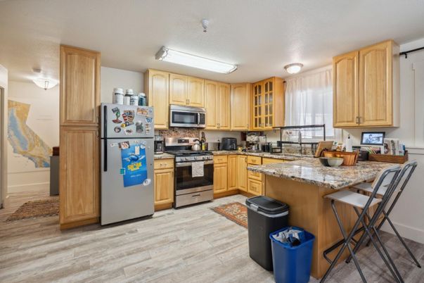 Interior, Kitchen, Stainless Steel Appliances, Wood Texture Flooring